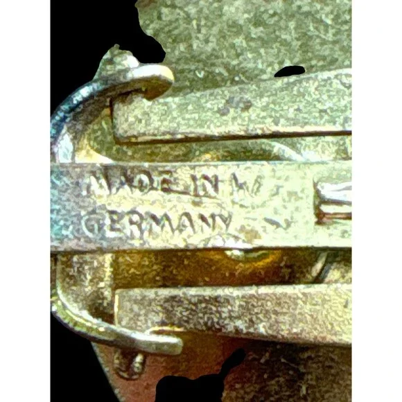 Vintage Germany Blue Glass Flower Cluster Clip On Earrings Mid Century - Picture 4 of 7